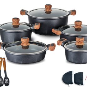 Dessini Granite Cookware Set 17-Piece Anthracite Grey