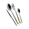 Dessini Stainless Steel Cutlery Set With Luxury Box 200 Silver & Gold 148 Pcs