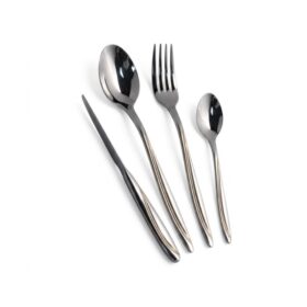 Dessini Stainless Steel Cutlery Set With Luxury Box 9595 Silver & Gold Engraved 148 Pcs