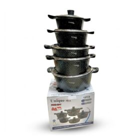 Unique Granite Cookware Set 15-Piece Black